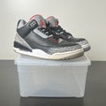 Jordan 3 Retro Black Cement (2018) 7 (Moderately Worn Pre-Owned)JordanBlack/Fire Red-Cement Grey-White - Image 1