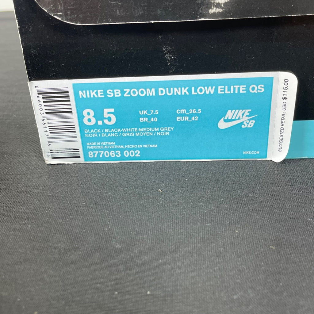 Nike SB Dunk Low Elite Medicom Bearbrick 8.5 (Moderately Worn Pre-Owned)NikeBlack/White-Medium Grey-Black - Image 7