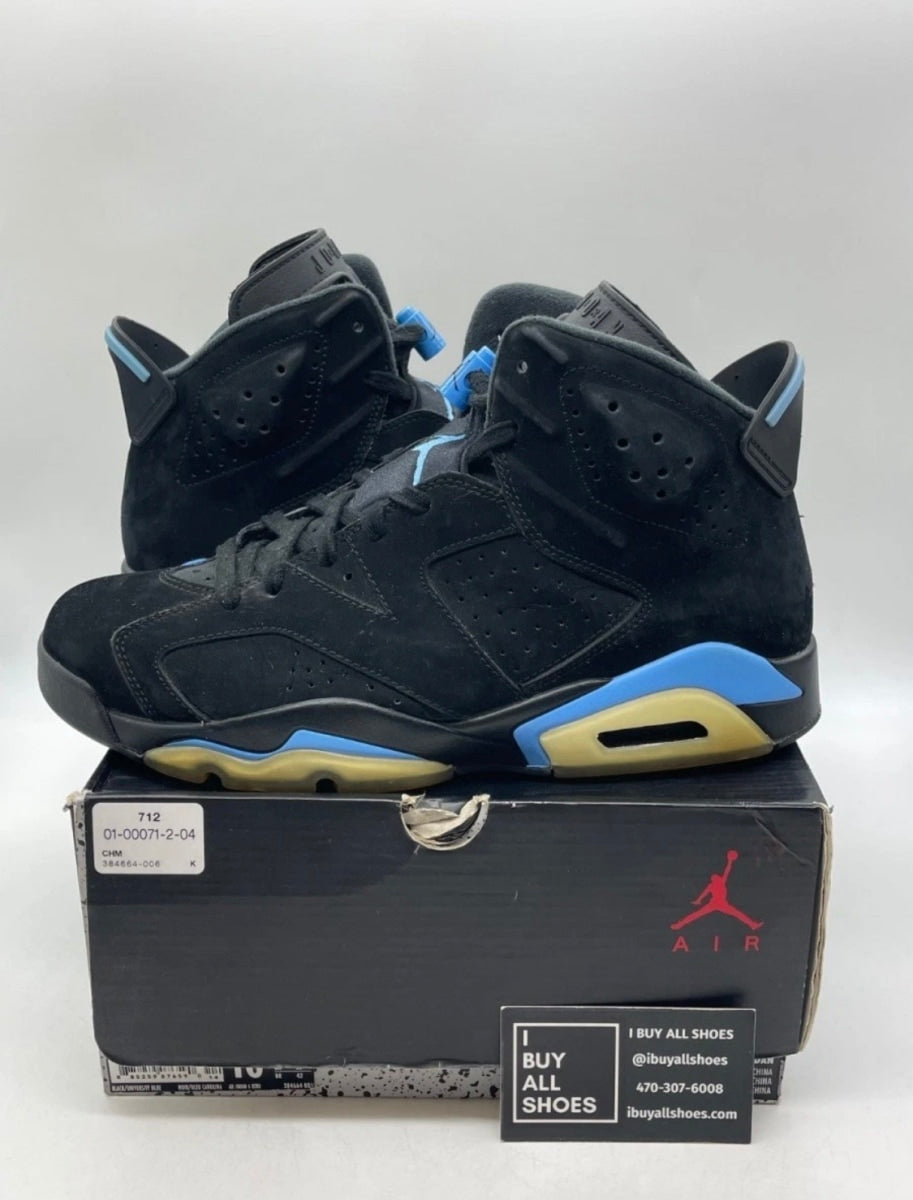 Jordan 6 Retro UNC 10 (Moderately Worn Pre-Owned)JordanBlack/University Blue - Image 1