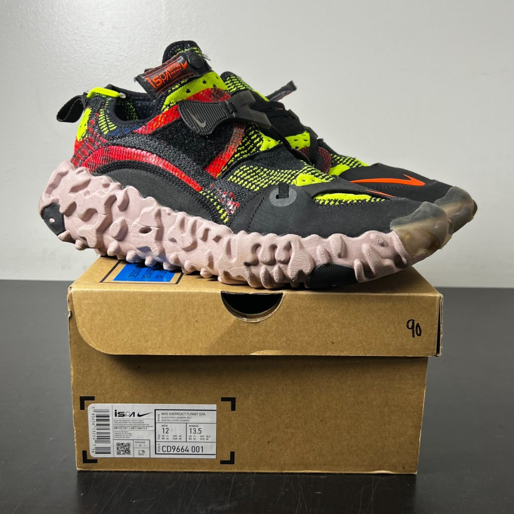 Nike ISPA Overreact Black Red Volt 12 (Lightly Worn Pre-Owned)NikeBlack/Red-Volt - Image 1