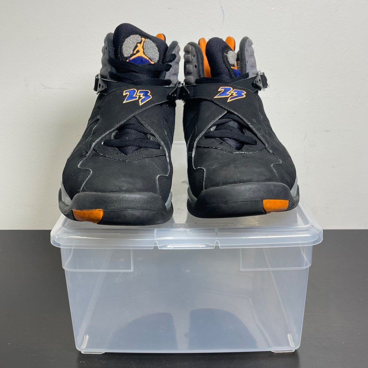 Jordan 8 Retro Phoenix Suns 12 (Moderately Worn Pre-Owned)JordanBlack/Bright Citrus-Cool Grey-Deep Royal Blue - Image 2