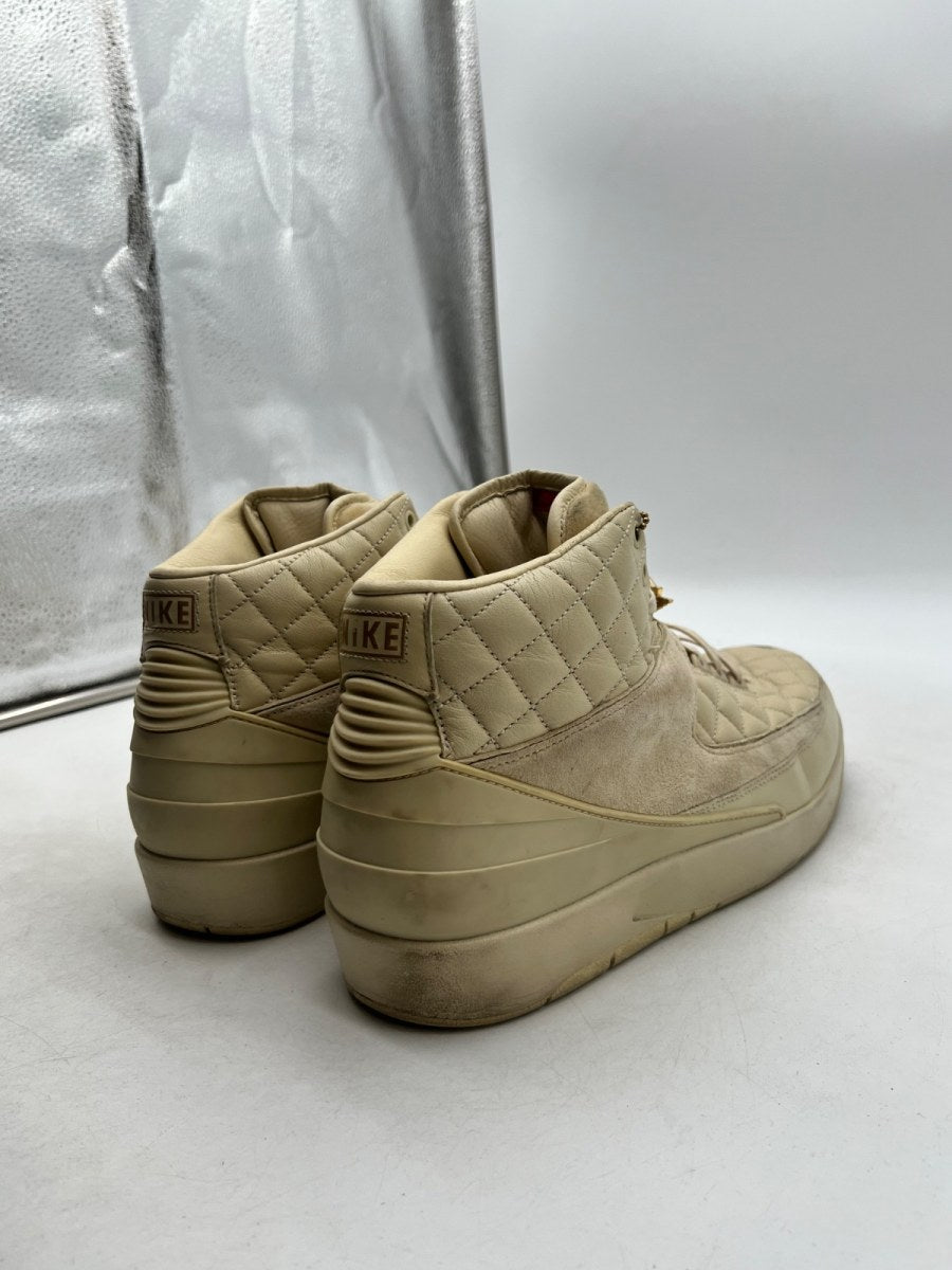 Jordan 2 Retro Just Don Beach 12 (Moderately Worn Pre-Owned)JordanBeach/Metallic Gold-University Red - Image 3