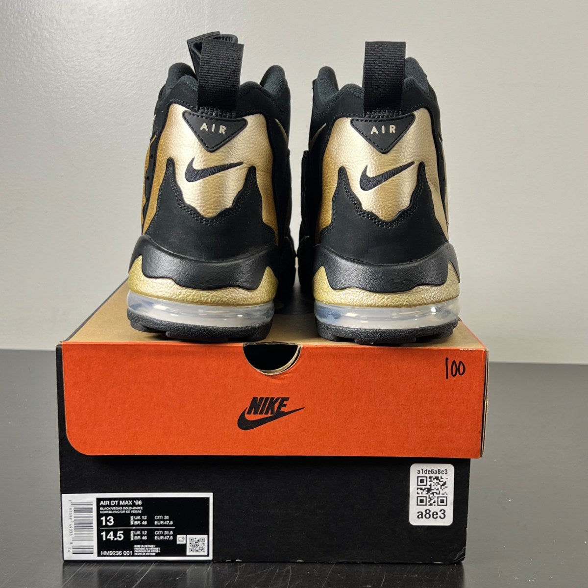 Nike Air DT Max '96 Black Vegas Gold 13 (Lightly Worn Pre-Owned)NikeBlack/Vegas Gold-White - Image 5