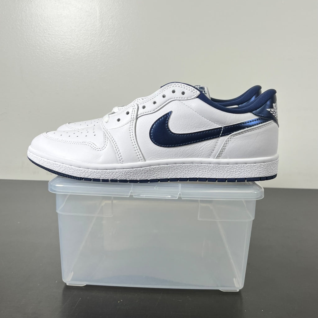 Jordan 1 Retro Low '85 Metallic Blue 11.5 (Lightly Worn Pre-Owned)JordanSummit White/Navy-White - Image 3