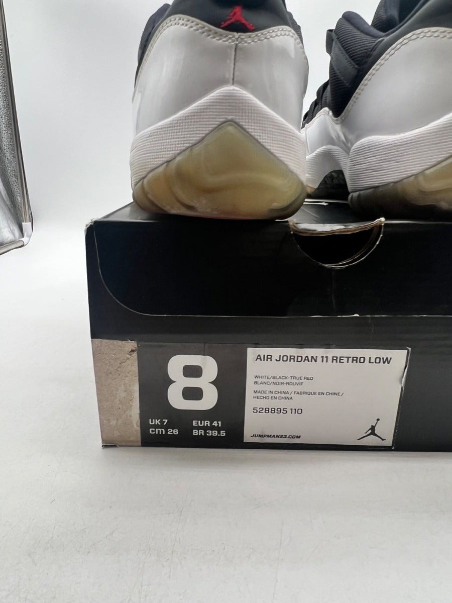 Jordan 11 Retro Low Tuxedo 8 (Moderately Worn Pre-Owned)JordanWhite/Black-True Red - Image 4