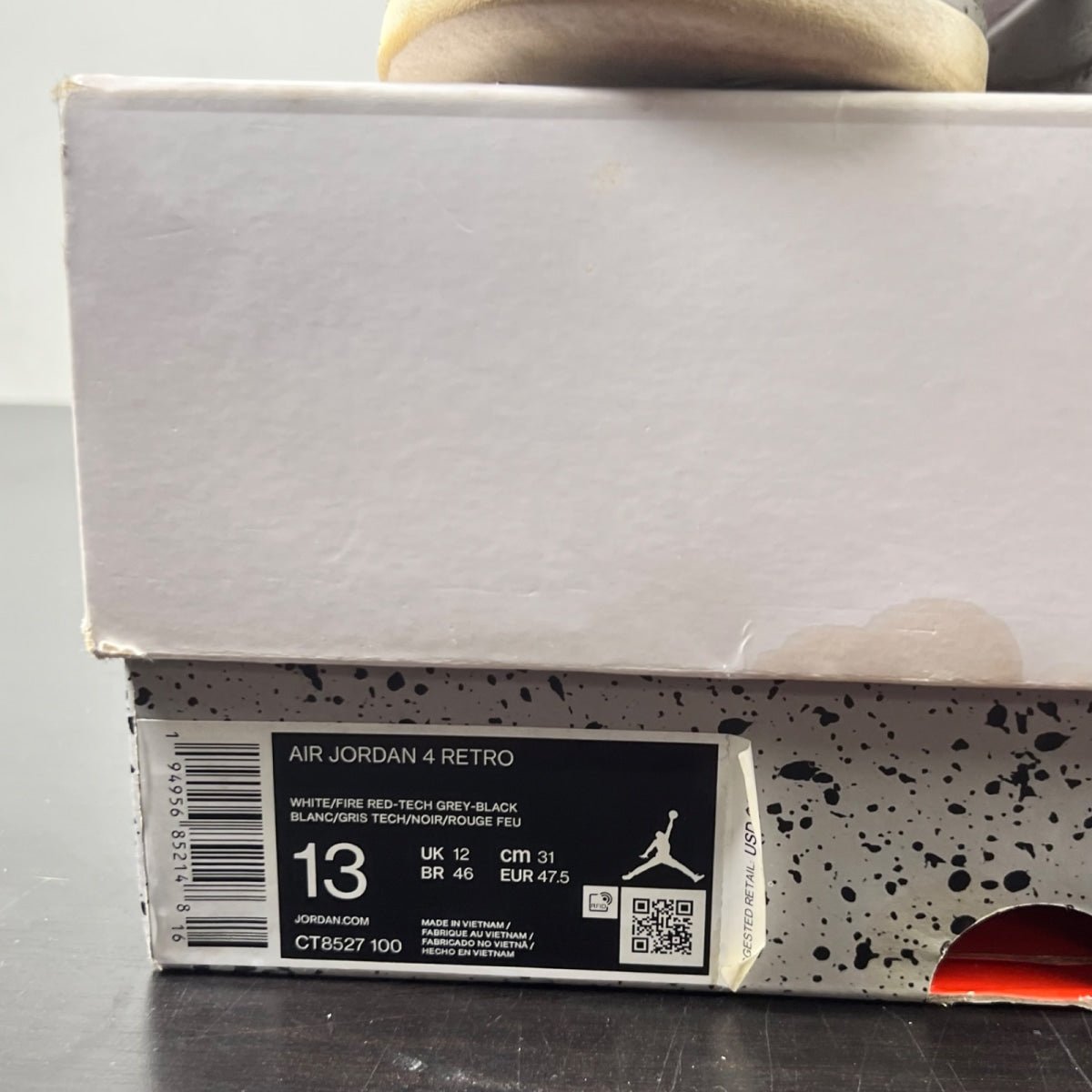 Jordan 4 Retro White Oreo (2021) 13 (Heavily Worn Pre-Owned)JordanWhite/Tech Grey-Black-Fire Red - Image 5