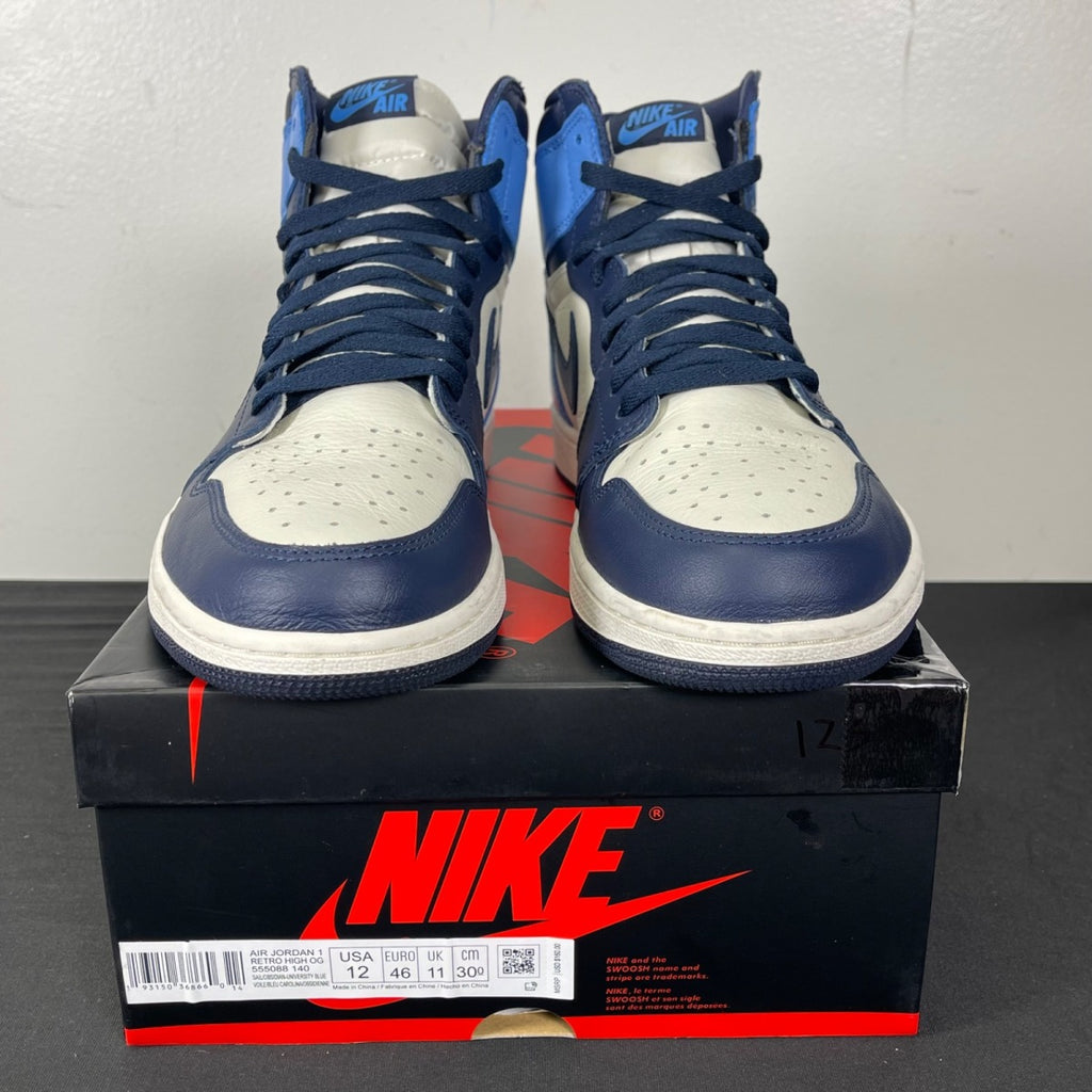 Jordan 1 Retro High Obsidian 12 (Moderately Worn Pre-Owned)JordanSail/Obsidian-University Blue - Image 2
