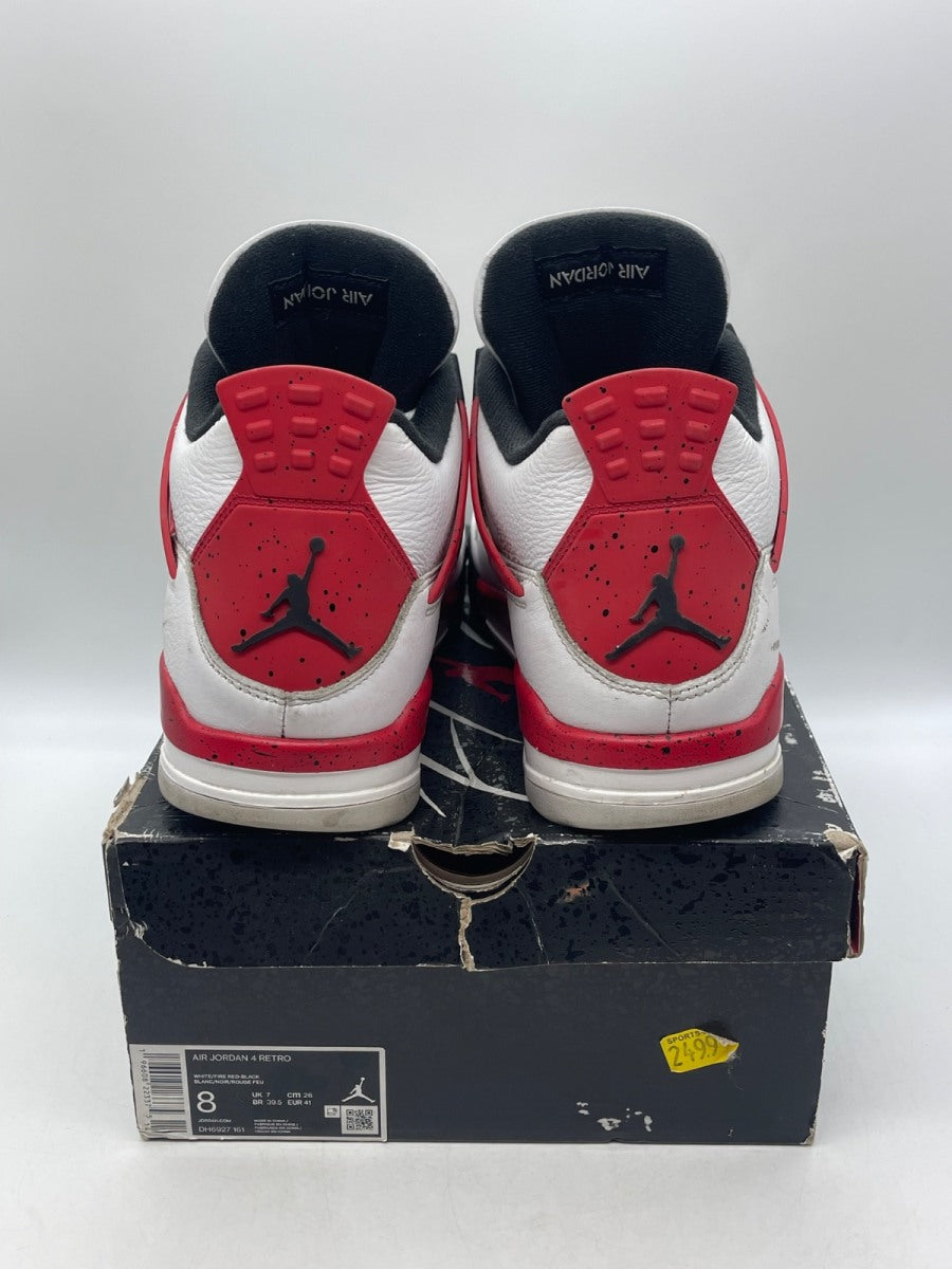 Jordan 4 Retro Red Cement 8 (Moderately Worn Pre-Owned)JordanWhite/Fire Red/Black/Neutral Grey - Image 3