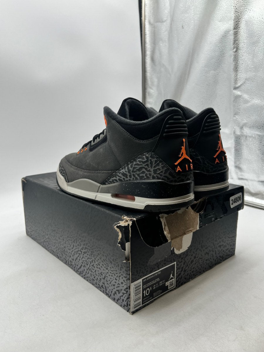 Jordan 3 Retro Fear Pack (2023) 10.5 (Lightly Worn Pre-Owned)JordanNight Stadium/Total Orange-Black-Flat Pewter-Neutral Grey - Image 6