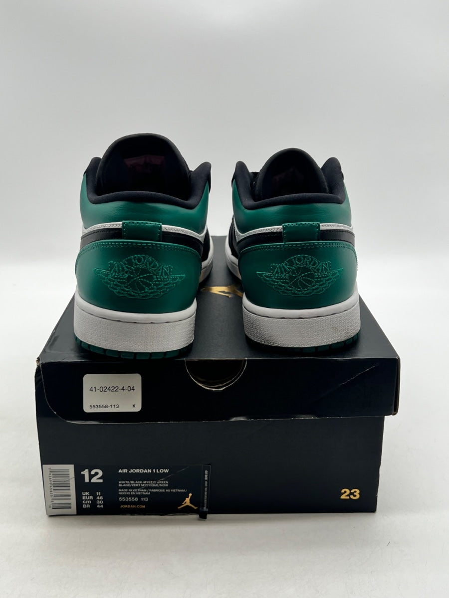 Jordan 1 Low White Black Mystic Green 12 (Lightly Worn Pre-Owned)JordanWhite/Black-Mystic Green - Image 3