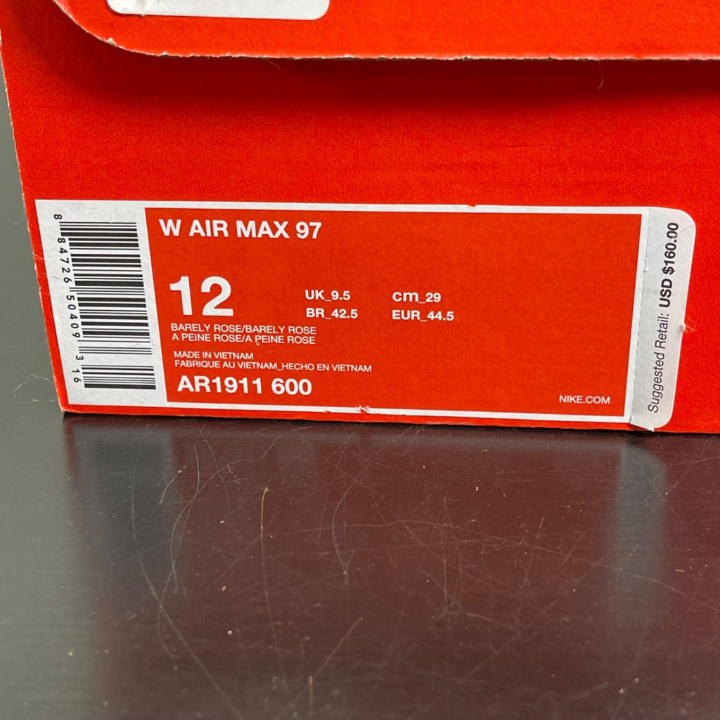 Nike Air Max 97 Barely Rose (Women's) 12W (Moderately Worn Pre-Owned)NikeBarely Rose/Barely Rose - Image 7