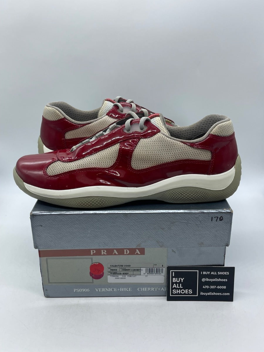 Prada America's Cup 'Red Silver Patent' 8 (Heavily Worn Pre-Owned) - Image 1