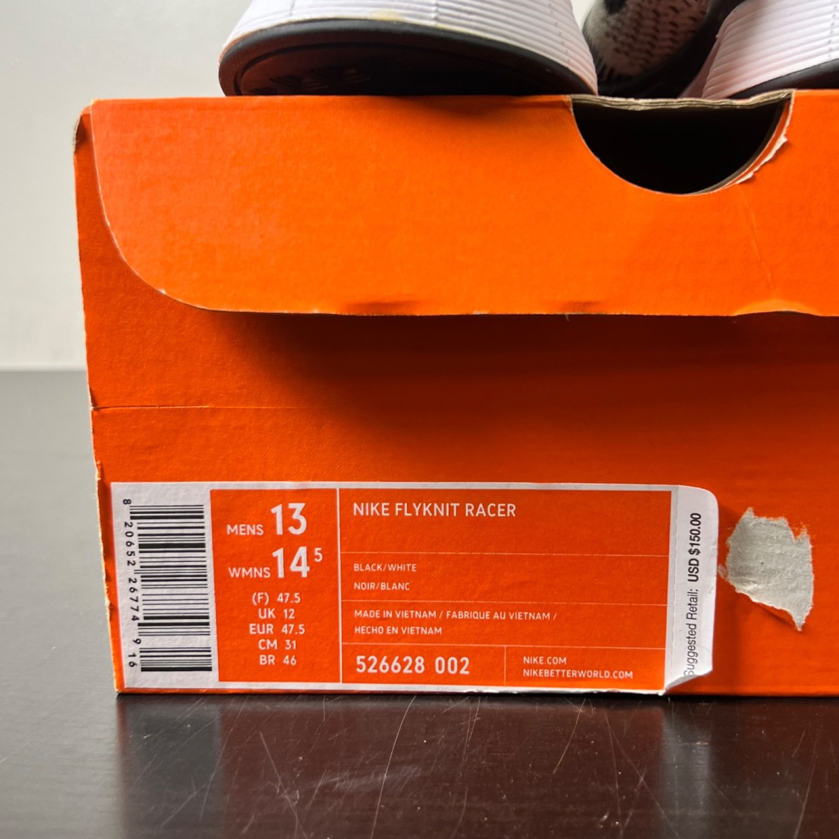 Nike Flyknit Racer Black Tongue 13 (Lightly Worn Pre-Owned)Nike - Image 5
