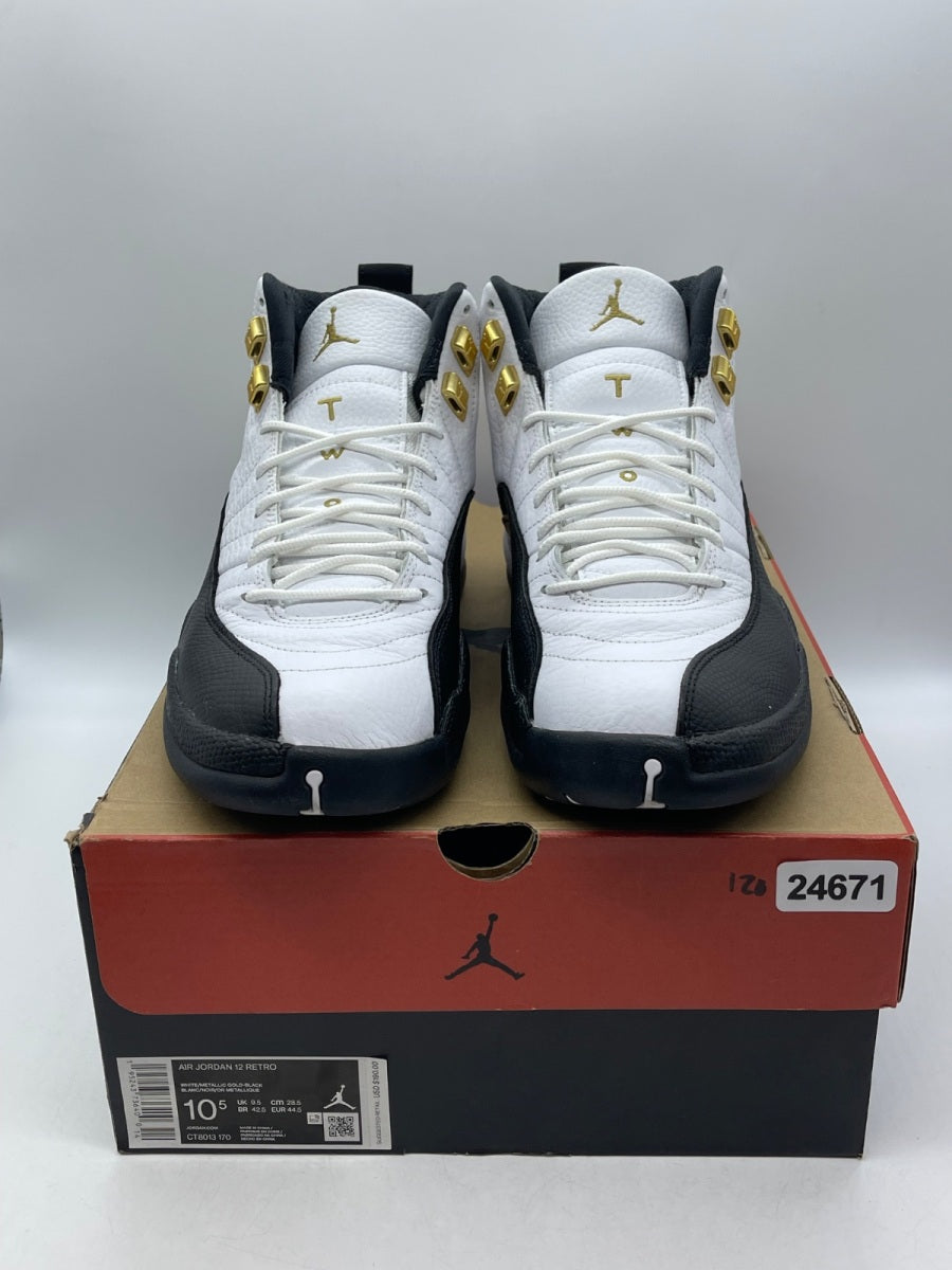 Jordan 12 Retro Royalty Taxi 10.5 (Moderately Worn Pre-Owned)JordanWhite/Black-Metallic Gold - Image 2
