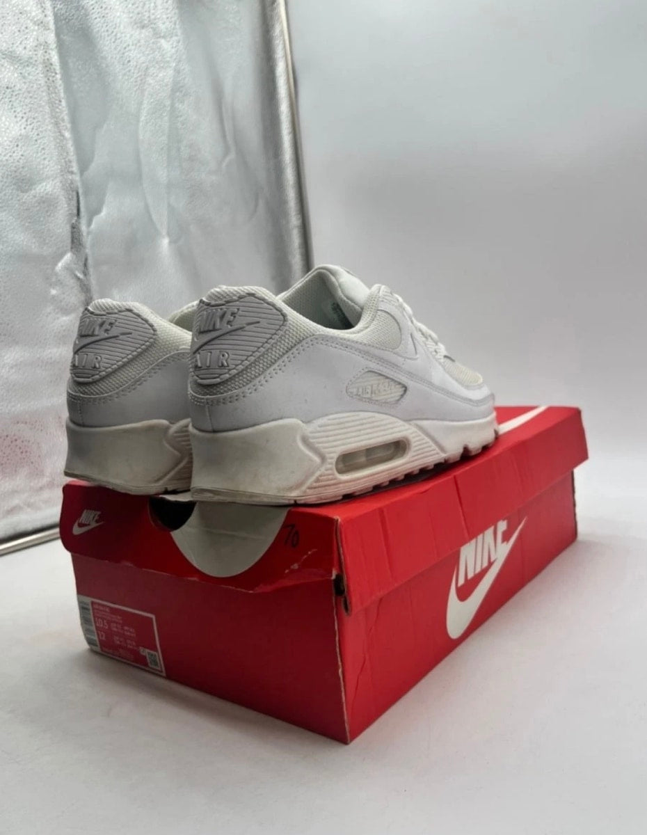 Nike Air Max 90 Recraft Triple White 10.5 (Heavily Worn Pre-Owned)NikeWhite/White-White-Wolf Grey - Image 5