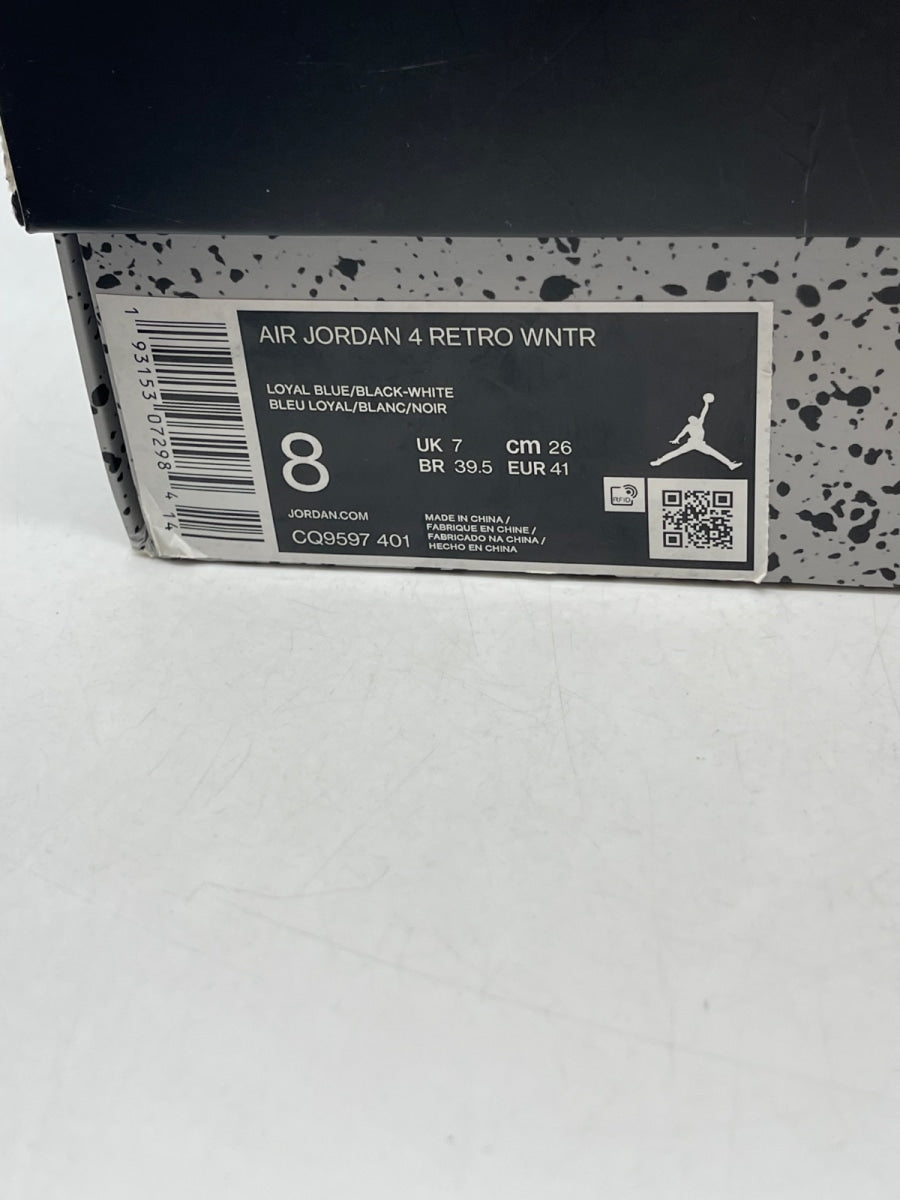 Jordan 4 Retro Winterized Loyal Blue 8 (Moderately Worn Pre-Owned)JordanLoyal Blue/White-Habanero Red-Black - Image 9
