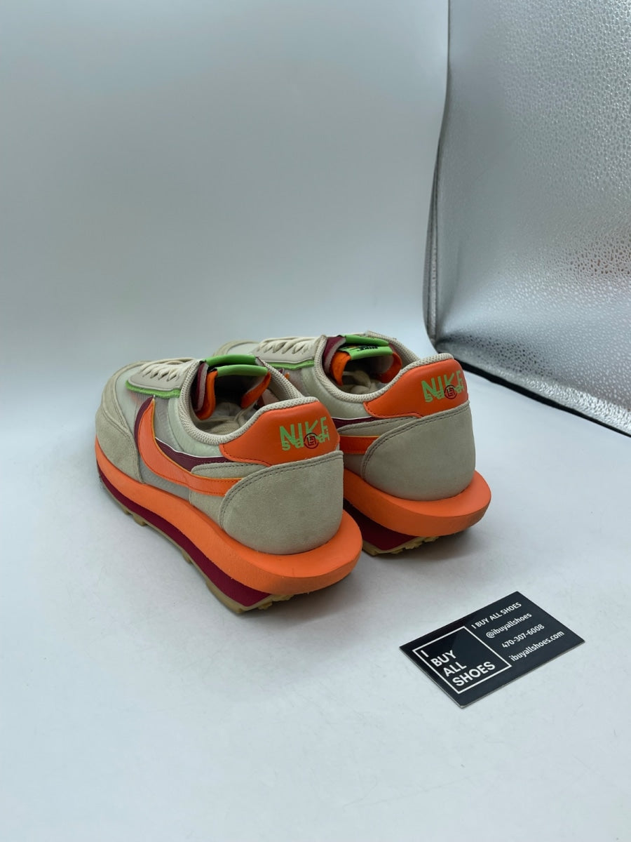 Nike LD Waffle sacai CLOT Kiss of Death Net Orange Blaze 11.5 (Moderately Worn Pre-Owned) - Image 4