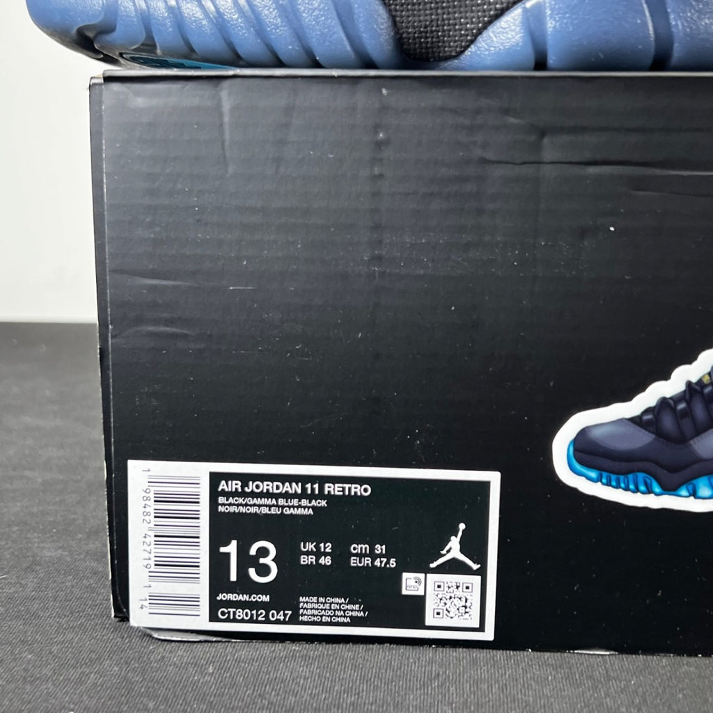 Jordan 11 Retro Gamma Blue (2025) 13 (Lightly Worn Pre-Owned)JordanBlack/Gamma Blue/Varsity Maize - Image 4