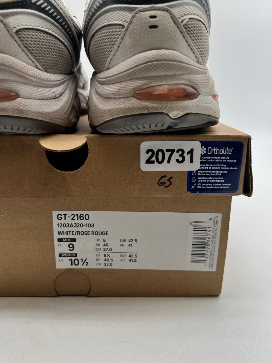 ASICS GT-2160 White Rose Rouge 9 (Moderately Worn Pre-Owned) - Image 8