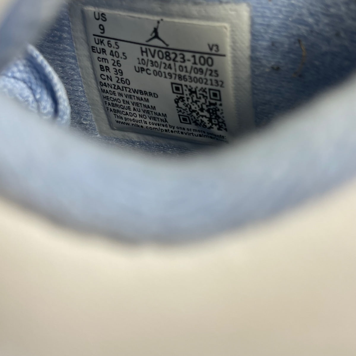 Jordan 4 Retro Forget Me Not (Women's) 9W (Moderately Worn Pre-Owned)JordanWhite/Aluminum-Blue Tint-Oil Green - Image 6