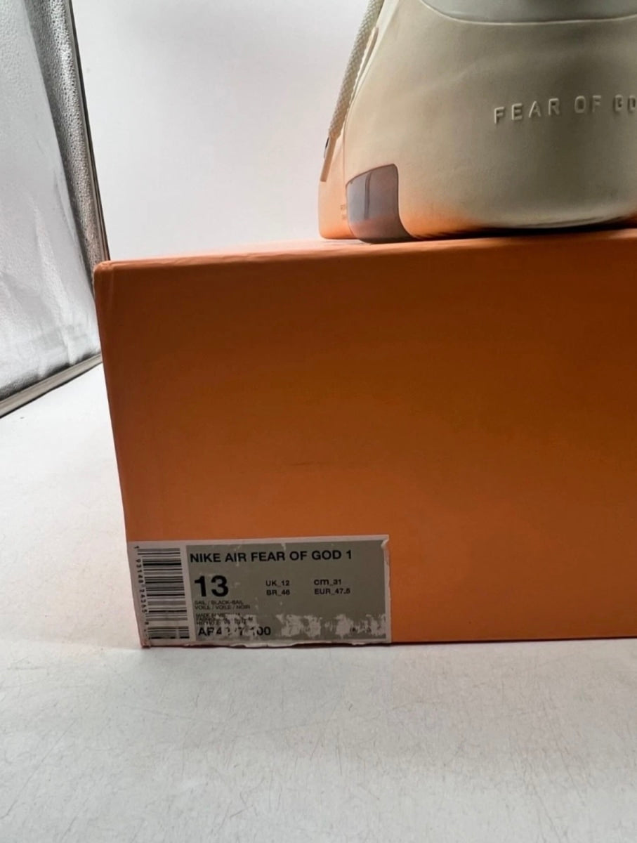Nike Air Fear Of God 1 Sail Black 13 (Lightly Worn Pre-Owned)NikeSail/Black - Image 5