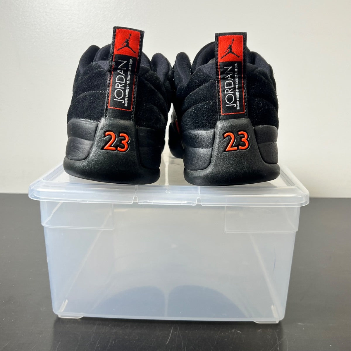 Jordan 12 Retro Low Max Orange 10.5 (Moderately Worn Pre-Owned)JordanBlack/Max Orange-Anthracite-Metallic Silver - Image 4