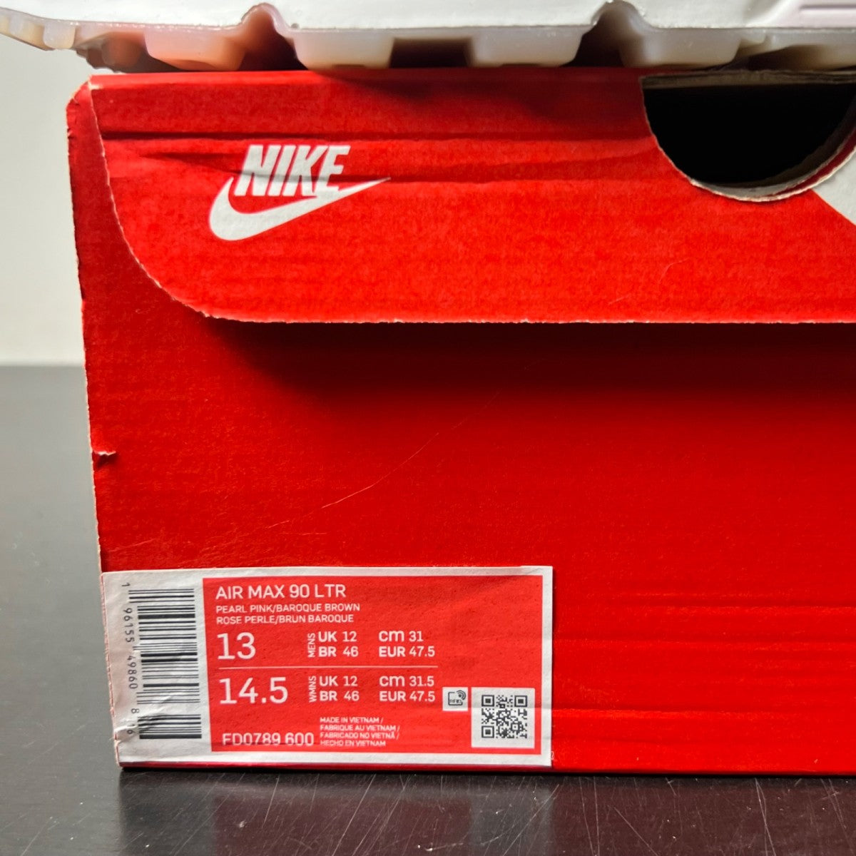Nike Air Max 90 Brown Tile 13 (Lightly Worn Pre-Owned)NikePink/Brown/White - Image 4