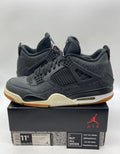 Jordan 4 Retro Laser Black Gum 11.5 (Heavily Worn Pre-Owned)JordanBlack/White-Gum Light Brown-University Red - Image 1