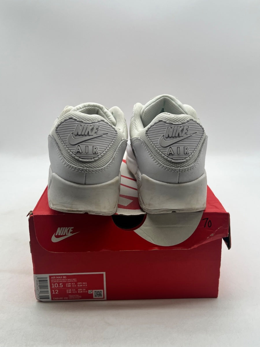 Nike Air Max 90 Recraft Triple White 10.5 (Moderately Worn Pre-Owned) - Image 3