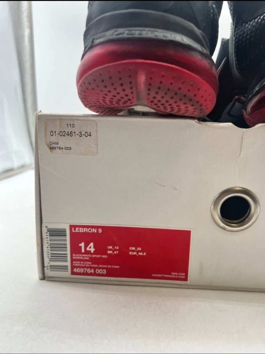Nike LeBron 9 Miami Heat Away 14 (Moderately Worn Pre-Owned)NikeBlack/White/Red - Image 6