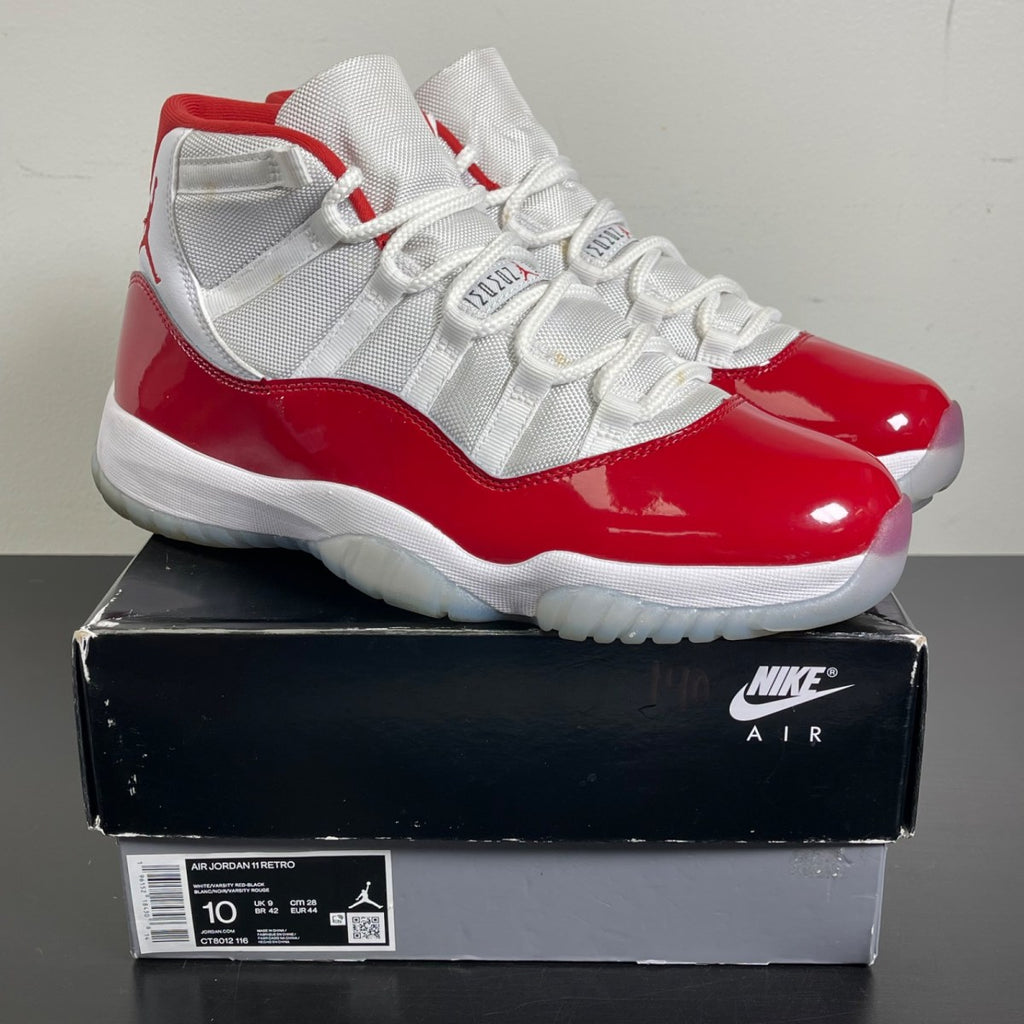 Jordan 11 Retro Cherry (2022) 10 (Moderately Worn Pre-Owned)JordanWhite/Varsity Red/Black - Image 1