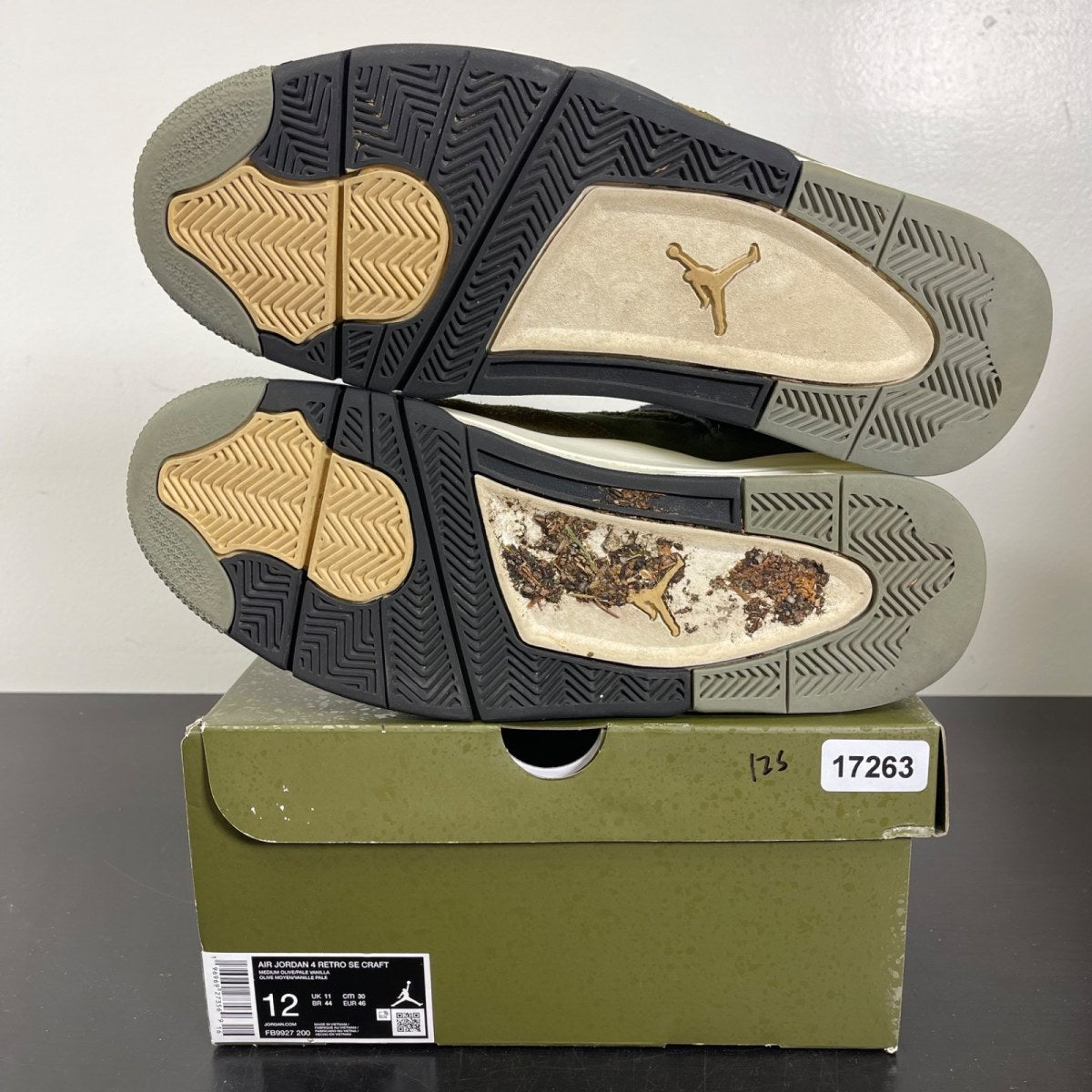 Jordan 4 Retro SE Craft Medium Olive 12 (Moderately Worn Pre-Owned)JordanMedium Olive/Pale Vanilla/Khaki/Black/Sail - Image 5