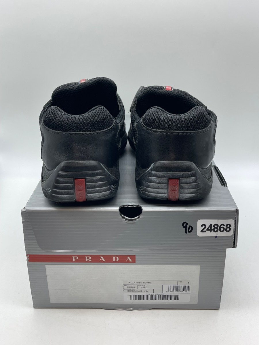 Prada America's Cup Black Nappa Leather 6 (Moderately Worn Pre-Owned)PradaBlack - Image 3