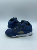 Jordan 5 Retro Georgetown (GS) 7Y (Moderately Worn Pre-Owned)JordanMidnight Navy/Black/Football Grey - Image 1