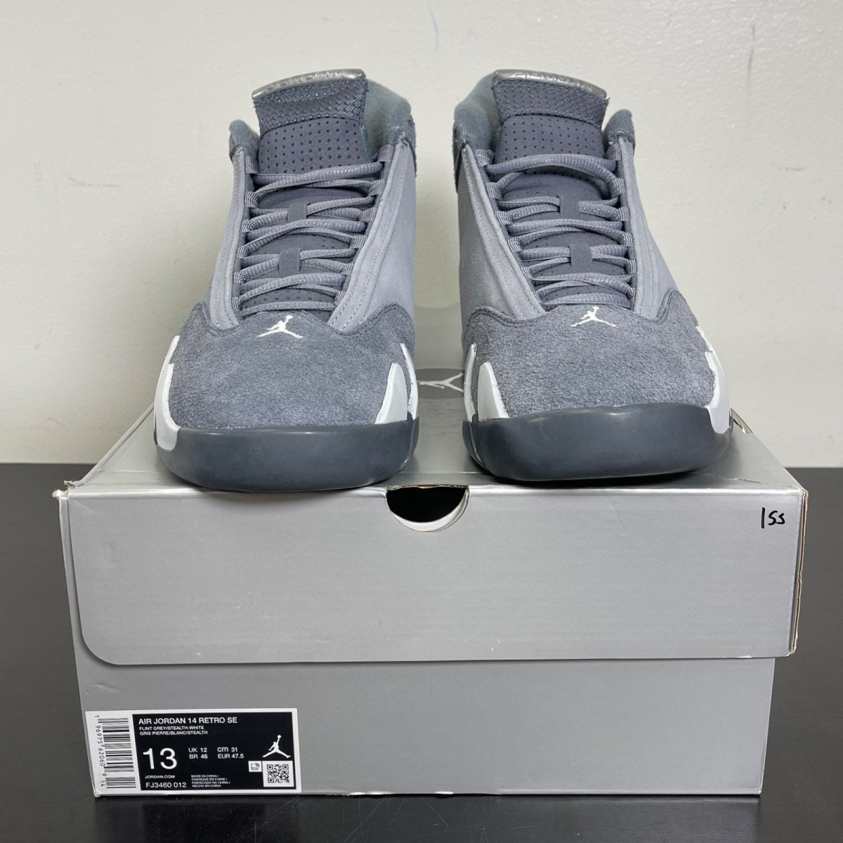 Jordan 14 Retro Flint Grey 13 (Moderately Worn Pre-Owned)JordanFlint Grey/Stealth Grey/White - Image 2