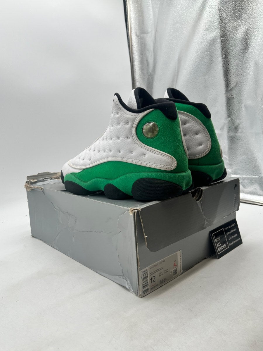 Jordan 13 Retro White Lucky Green 12 (Moderately Worn Pre-Owned) - Image 4