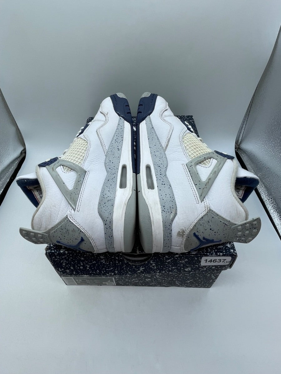 Jordan 4 Retro Midnight Navy 9.5 (Moderately Worn Pre-Owned)JordanWhite/Midnight Navy/Light Smoke Grey-Fire Red - Image 6