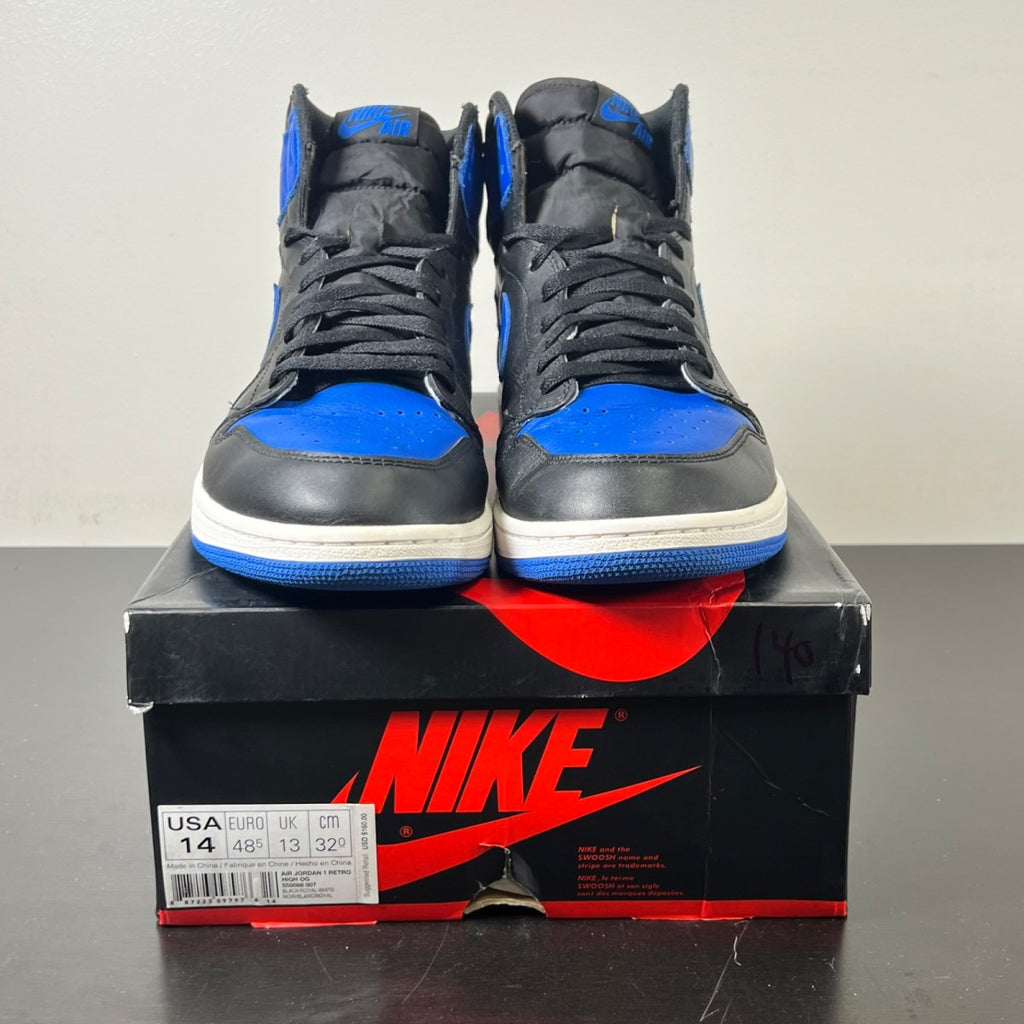 Jordan 1 Retro Royal (2017) 14 (Moderately Worn Pre-Owned)JordanBlack/Varsity Royal-White - Image 2
