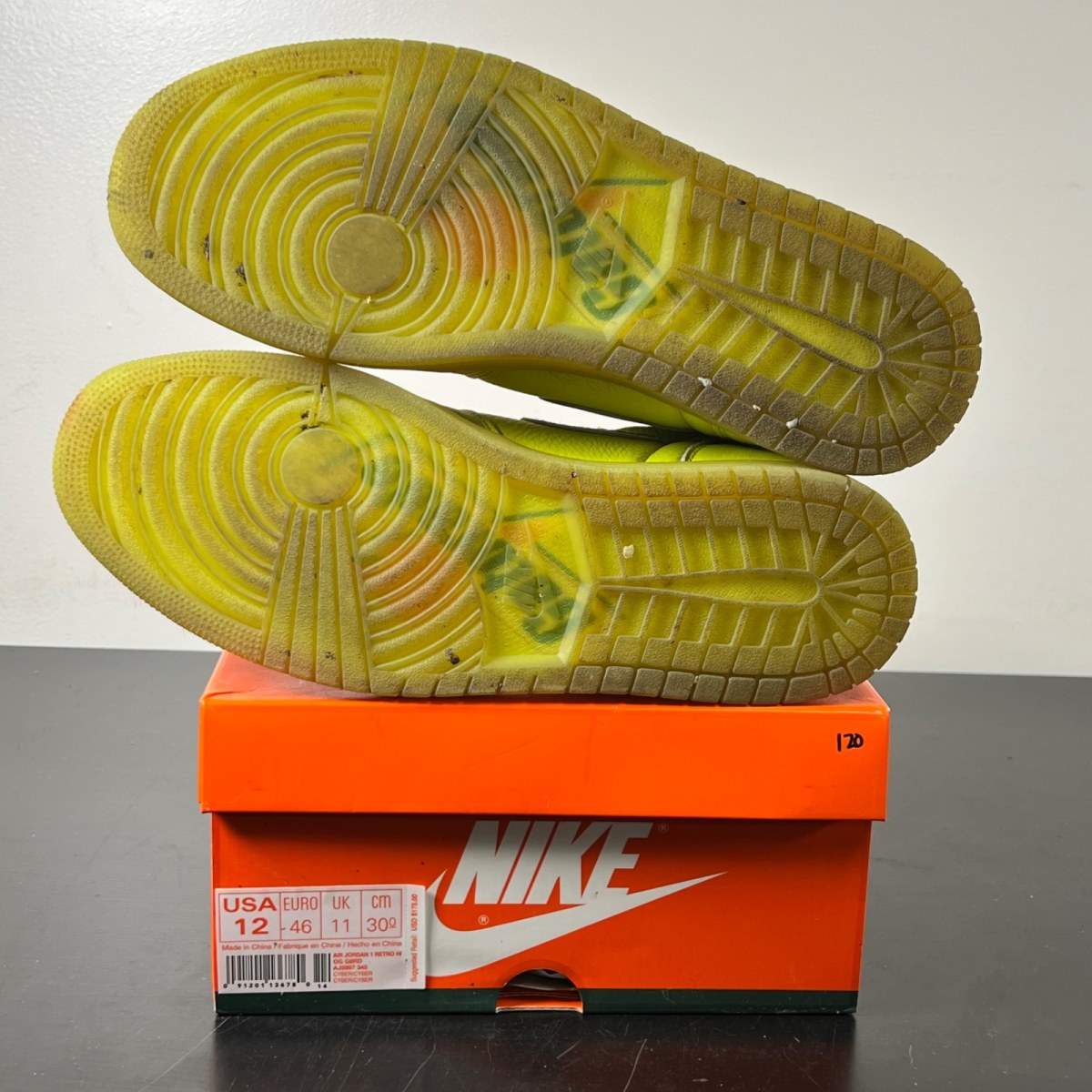 Jordan 1 Retro High Gatorade Cyber 12 (Lightly Worn Pre-Owned)JordanCyber/Cyber - Image 6