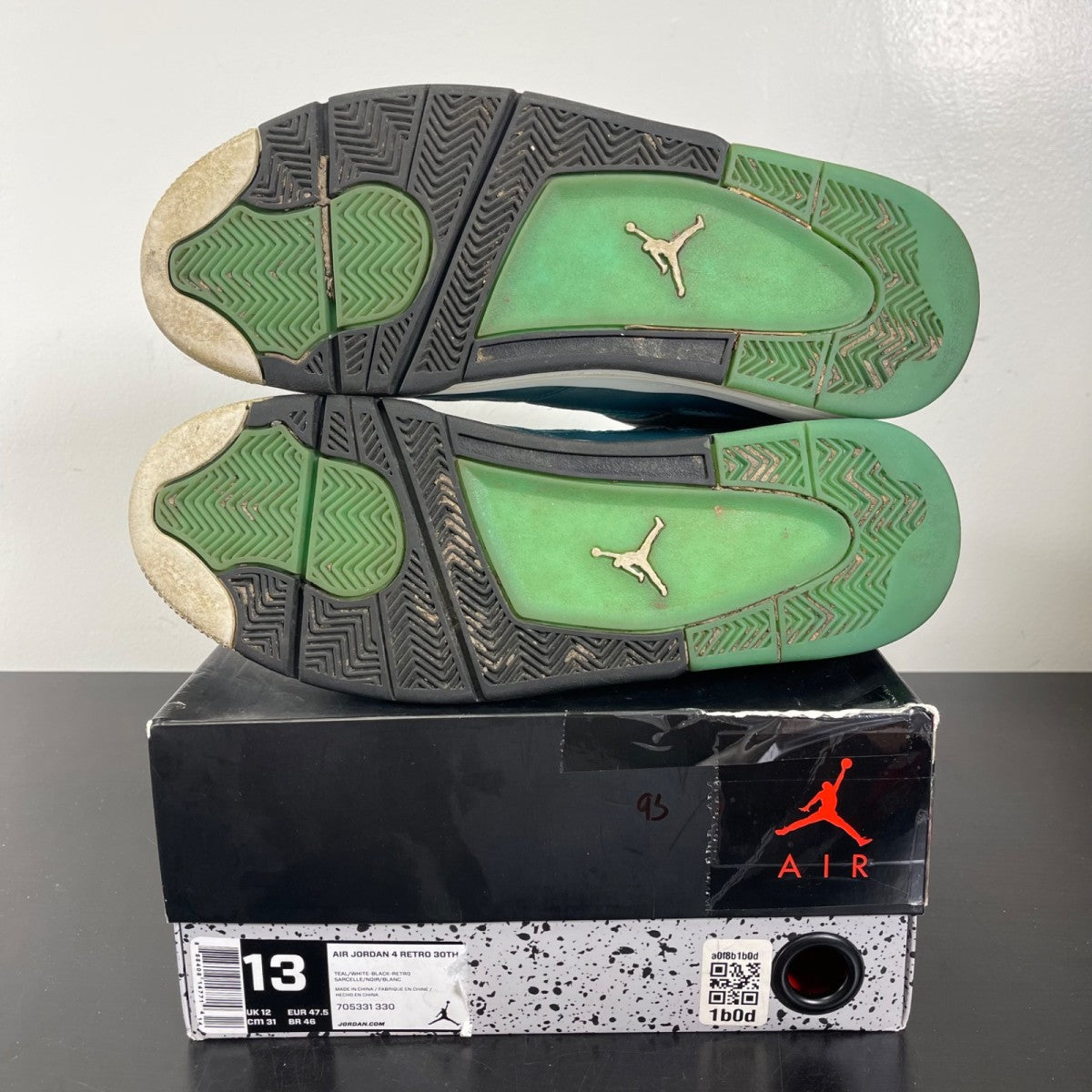 Jordan 4 Retro Teal 13 (Moderately Worn Pre-Owned)JordanTeal/White-Black-Retro - Image 5