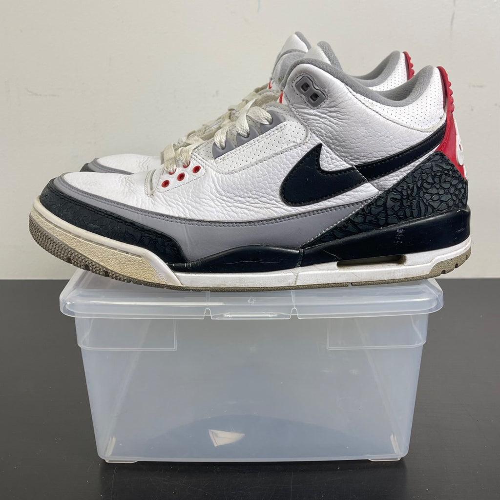 Jordan 3 Retro Tinker Hatfield 11.5 (Moderately Worn Pre-Owned)JordanWhite/Black-Fire Red-Cement Grey - Image 3