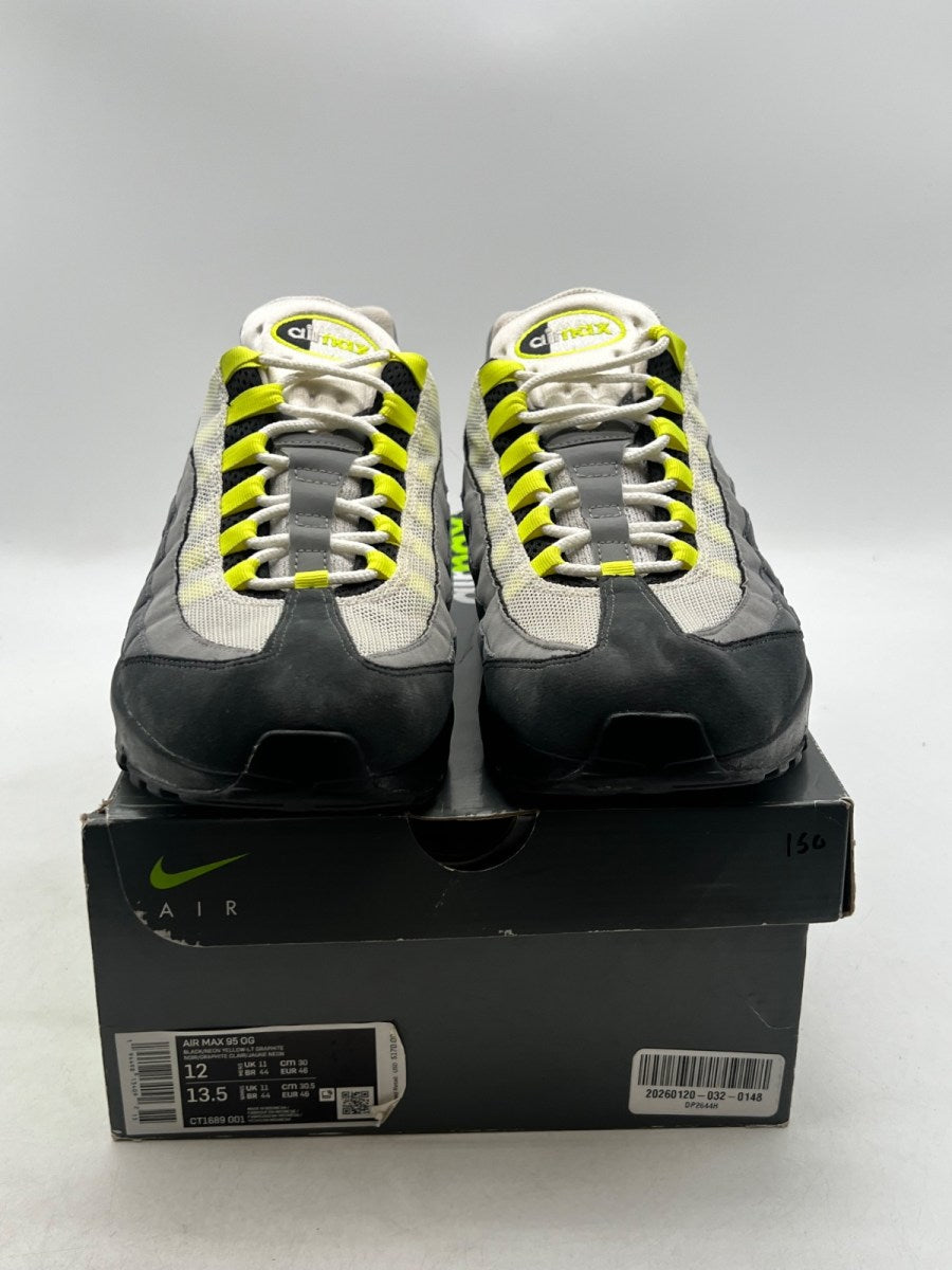 Nike Air Max 95 OG Neon (2020) 12 (Moderately Worn Pre-Owned)NikeBlack/Neon Yellow-Light Graphite - Image 2