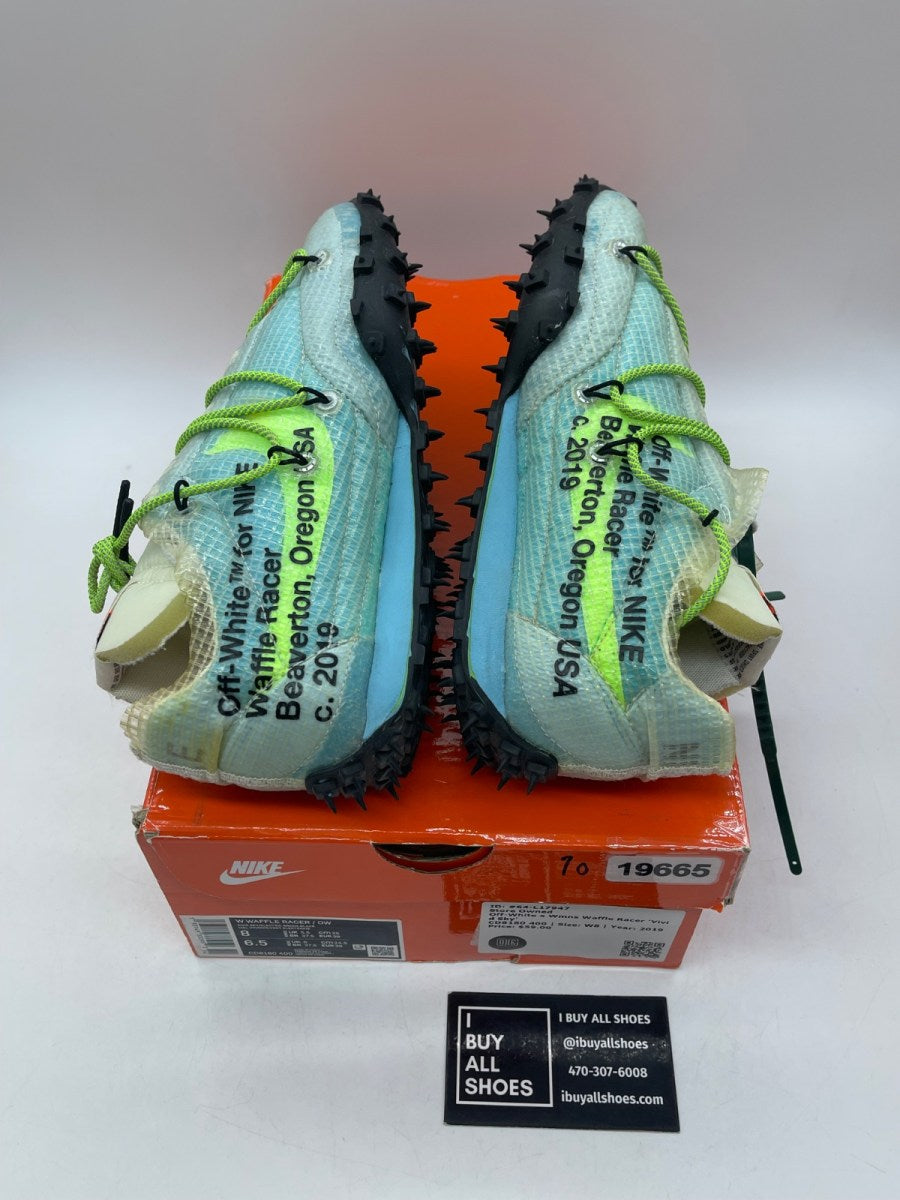 Nike Waffle Racer Off-White Vivid Sky (Women's) 8W (Moderately Worn Pre-Owned) - Image 6