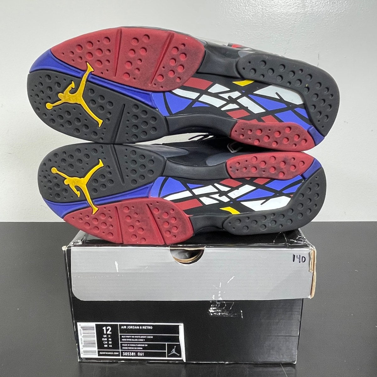 Jordan 8 Retro Playoffs (2013) 12 (Moderately Worn Pre-Owned)JordanBlack/True Red-White - Image 5