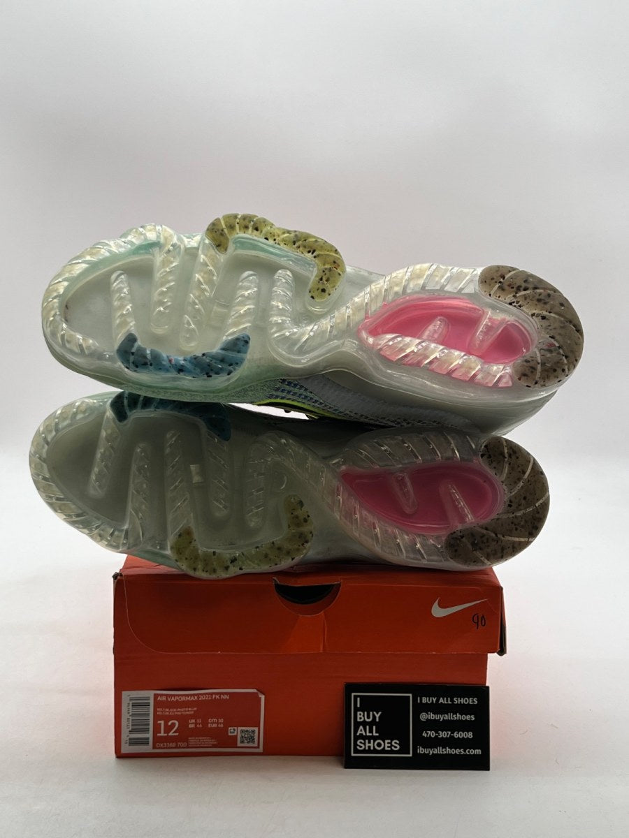 Nike Air VaporMax 2021 Flyknit Next Nature Volt Photo Blue 12 (Lightly Worn Pre-Owned) - Image 7