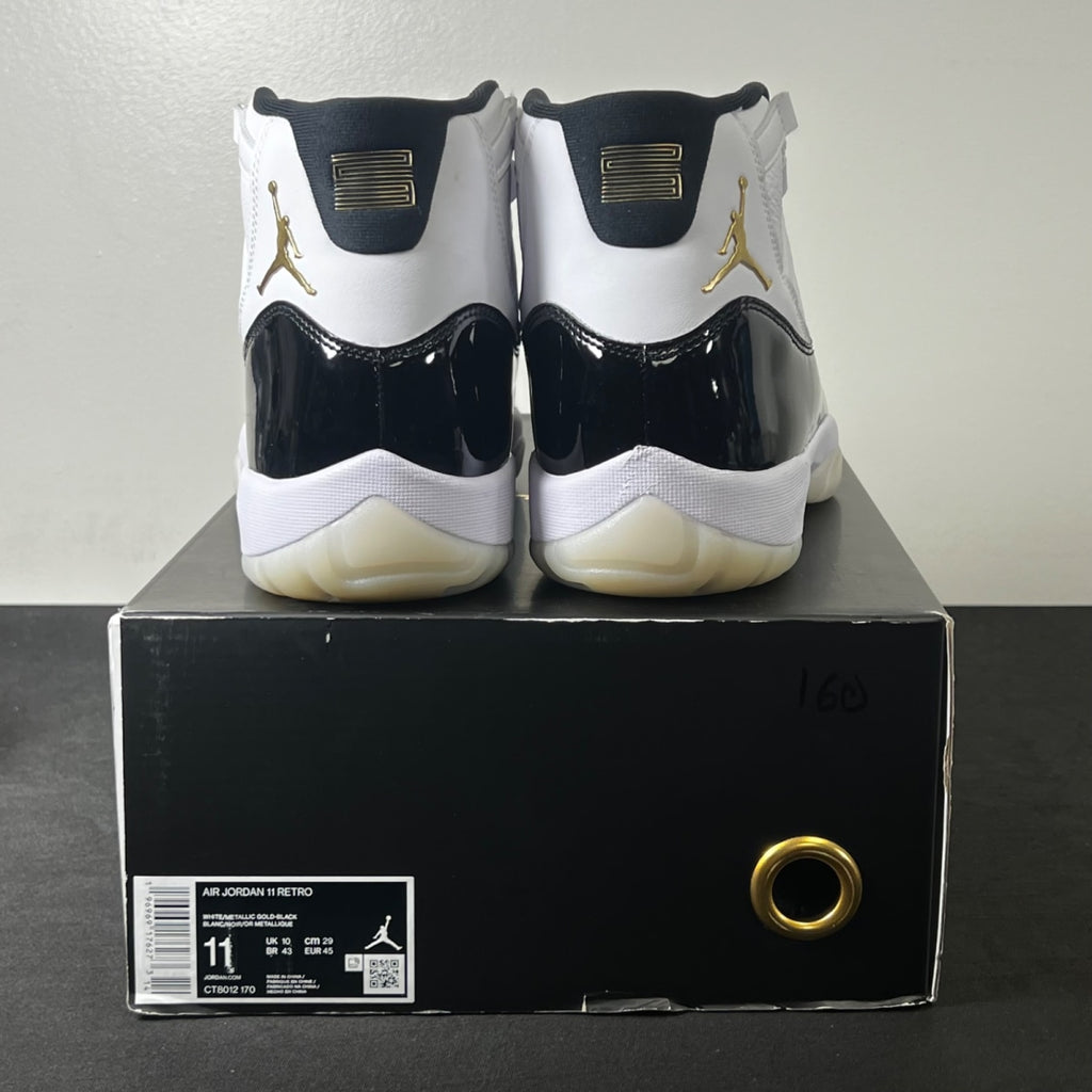 Jordan 11 Retro DMP Gratitude (2023) 11 (Lightly Worn Pre-Owned)JordanBlack/White/Metallic Gold - Image 4