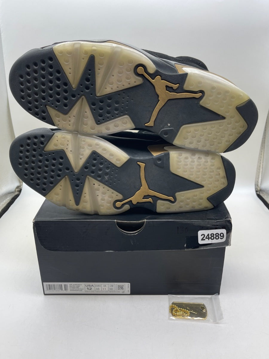 Jordan 6 Retro DMP (2020) 12 (Moderately Worn Pre-Owned)JordanBlack/Metallic Gold - Image 7