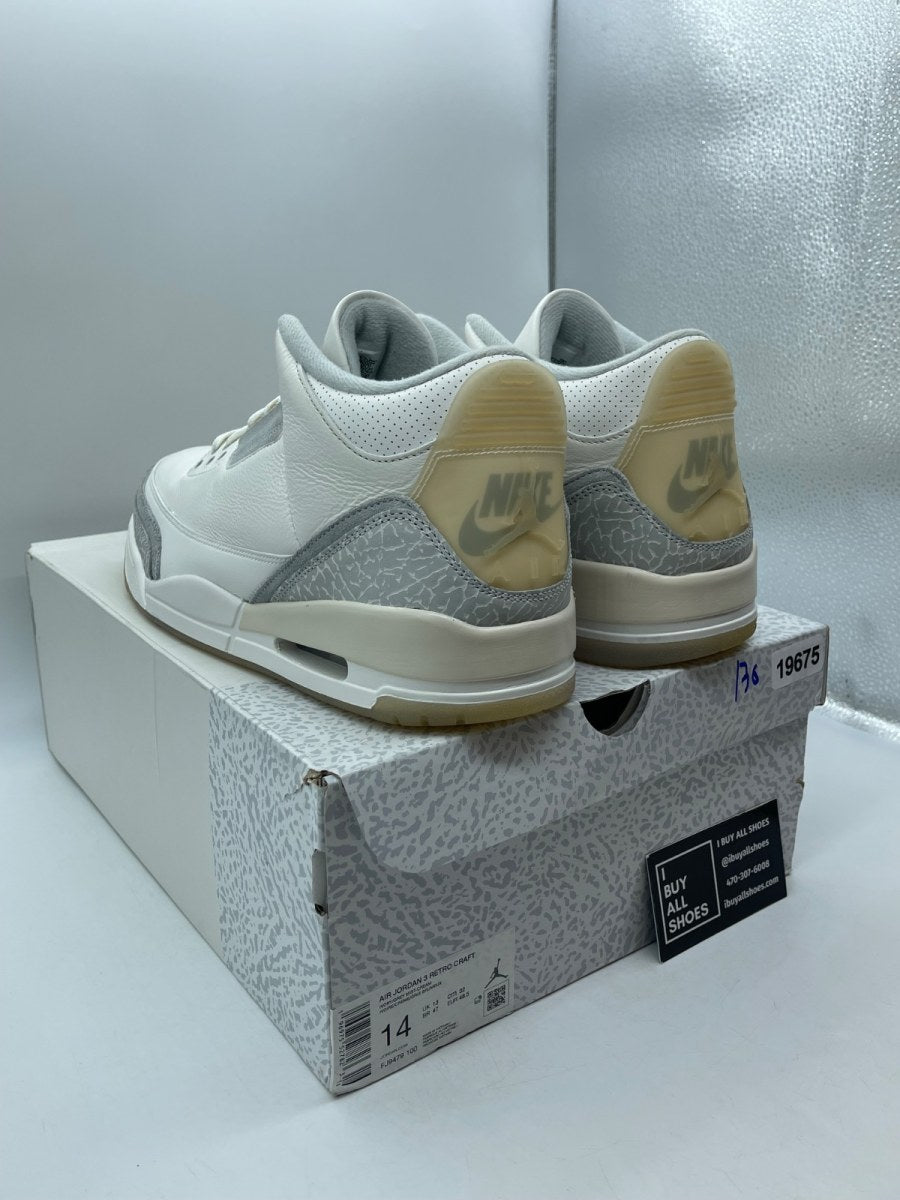 Jordan 3 Retro Craft Ivory 14 (Moderately Worn Pre-Owned) - Image 4