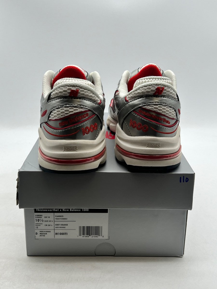 New Balance 1000 thisisneverthat Metallic Silver Red 10.5 (Lightly Worn Pre-Owned)New BalanceMetallic Silver/Red - Image 3