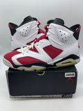 Jordan 6 Retro Carmine (2021) 13 (Moderately Worn Pre-Owned)JordanWhite/Black-Carmine - Image 1